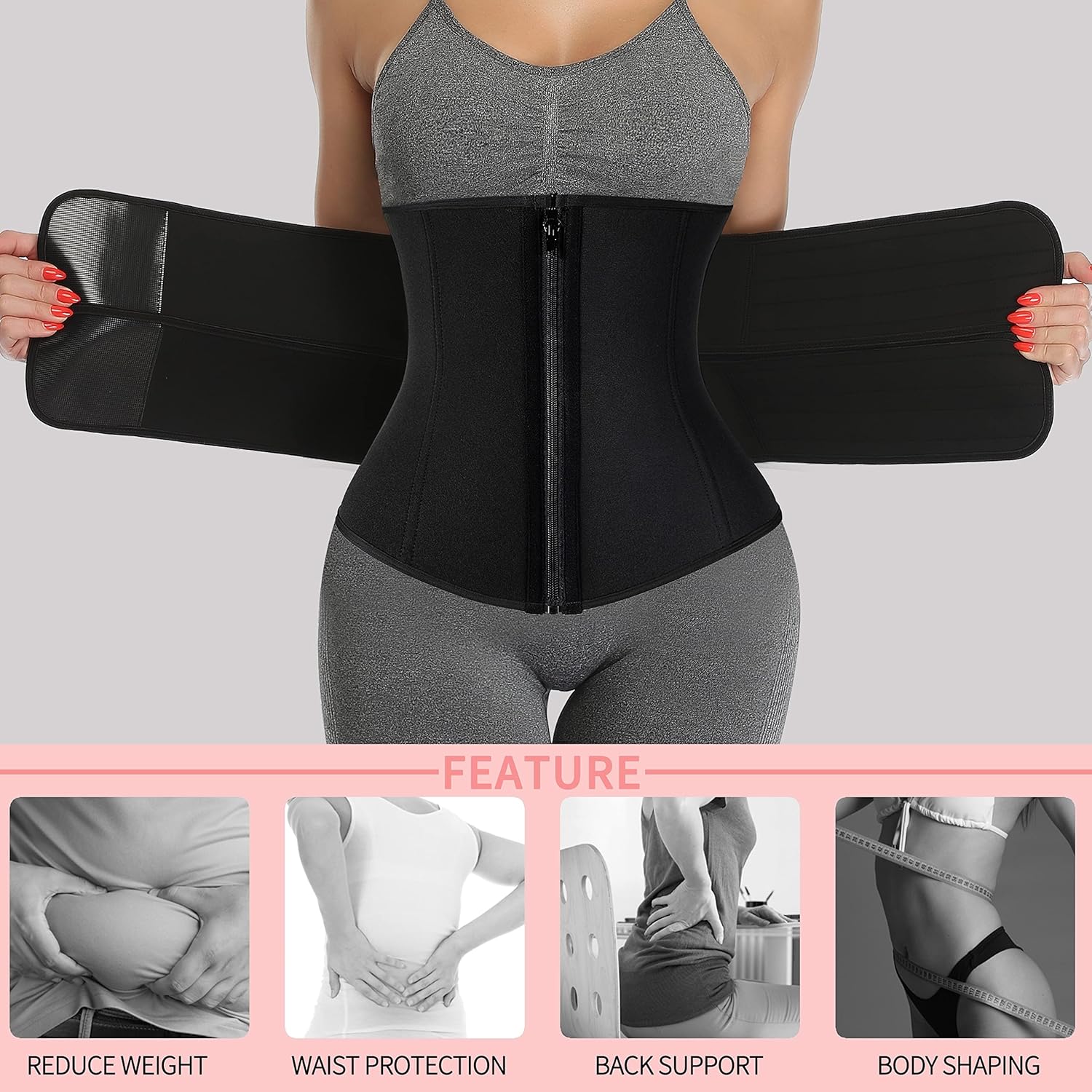 KIWI RATA Neoprene Sauna Waist Trainer Corset - Image 4